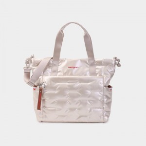 Hedgren Puffer Tote Tassen Dames Wit Beige | ZSM9981OI