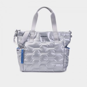 Hedgren Puffer Tote Tassen Dames Zilver Blauw | AKY2572TU