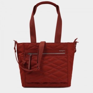 Hedgren Zoe Medium Rfid Tote Tassen Dames Rood Bruin | MJP6350RL