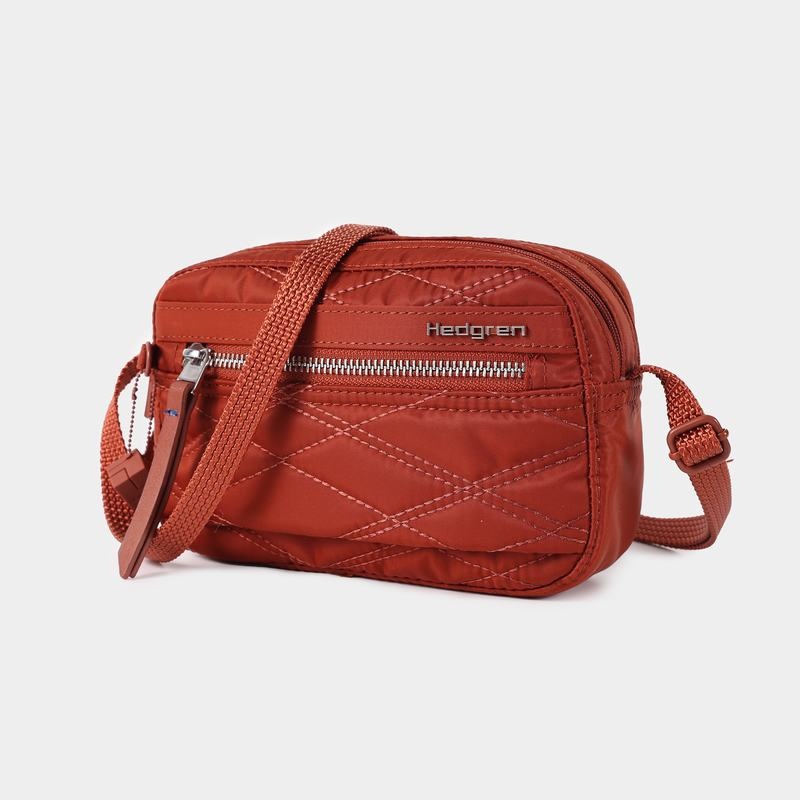 Hedgren Gewatteerd Maia Mini Rfid Crossbodytassen Dames Rood Bruin | RIZ3966AN