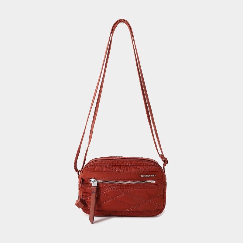 Hedgren Gewatteerd Maia Mini Rfid Crossbodytassen Dames Rood Bruin | RIZ3966AN