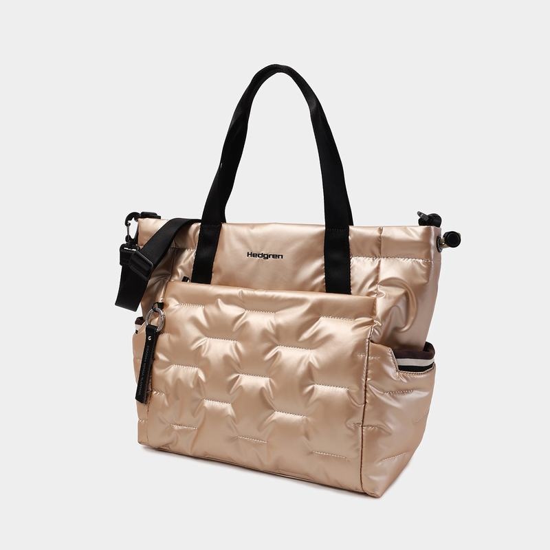 Hedgren Puffer Tote Tassen Dames Beige | FGF8027FZ