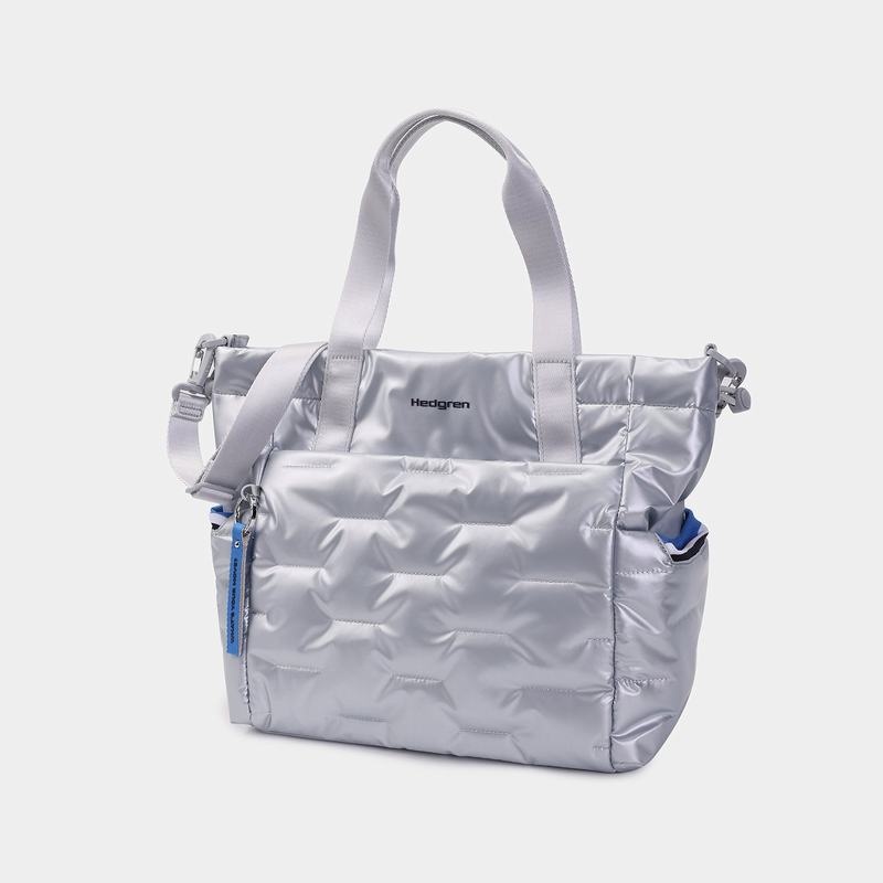 Hedgren Puffer Tote Tassen Dames Zilver Blauw | AKY2572TU