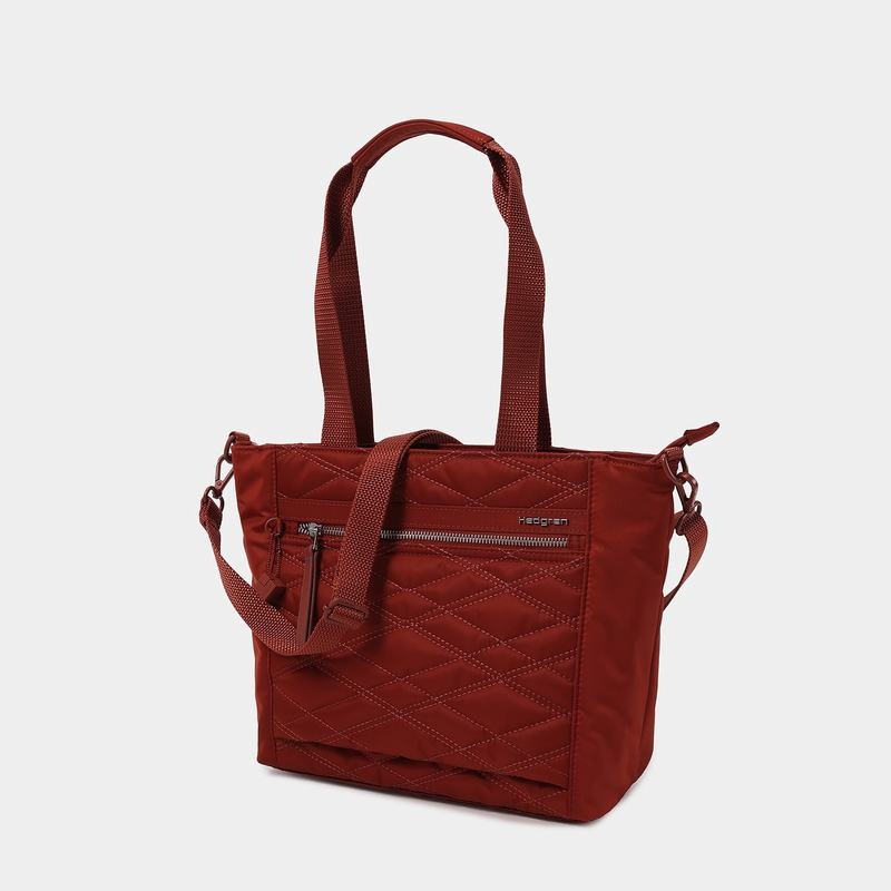 Hedgren Zoe Medium Rfid Tote Tassen Dames Rood Bruin | MJP6350RL